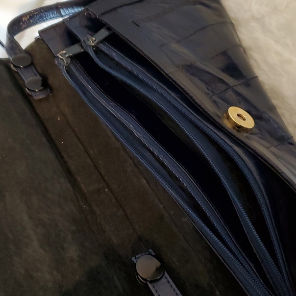 Eel skin clutch, dark navy blue - Picture 3 of 5